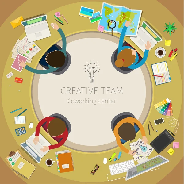 Concepto de trabajo en equipo creativo — Vector de stock