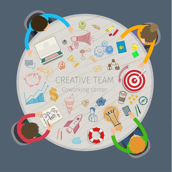 Begreppet kreativa teamwork — Stock vektor