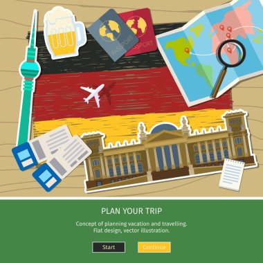Concept of travel or studying German clipart