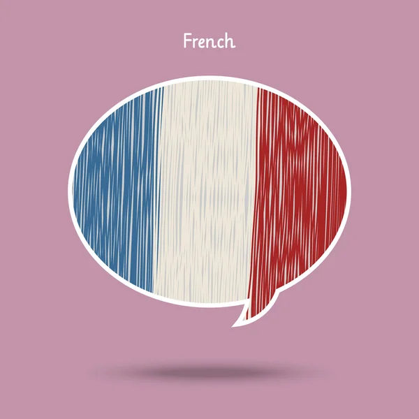 Concept de voyage ou d'étude du français — Image vectorielle