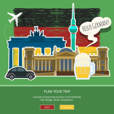 Concept of travel or studying German. clipart