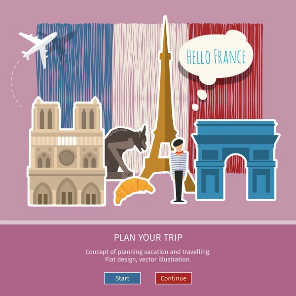 여행 이나 프랑스어를 공부 하 고의 개념. — 무료 스톡 포토