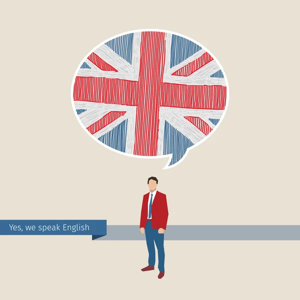 Concept de voyage ou d'étude de l'anglais — Image vectorielle