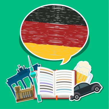 Concept of travel or studying German.  clipart