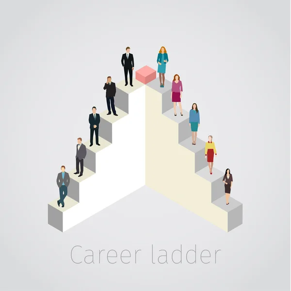 Career ladder with people. — Stock Vector