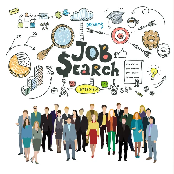 Concept of job search — Stock Vector