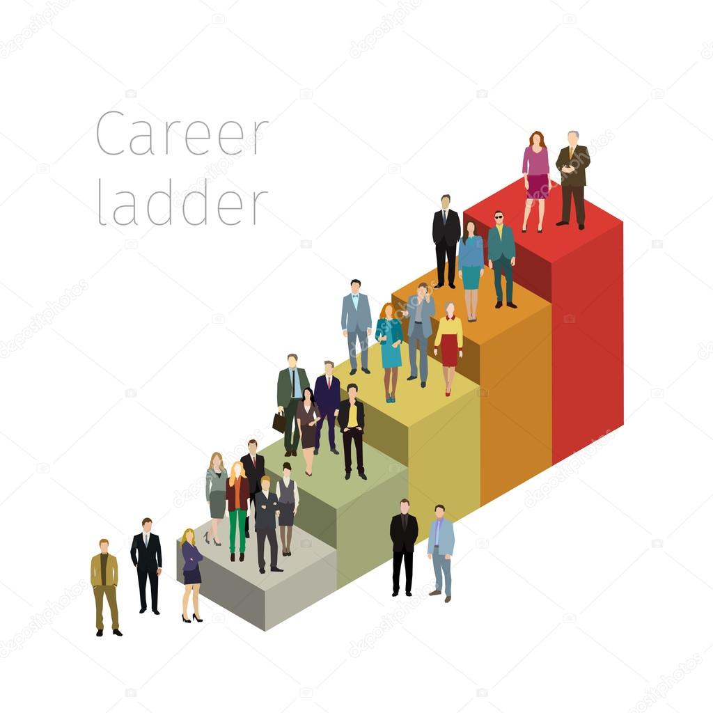 Career ladder with people. 