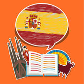 Utazási vagy tanul spanyol fogalma. 
