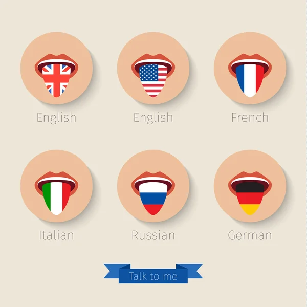 Concept d'apprentissage des langues . — Image vectorielle