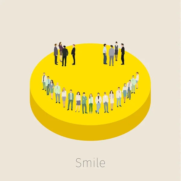 Multidão de símbolo sorridente —  Vetores de Stock