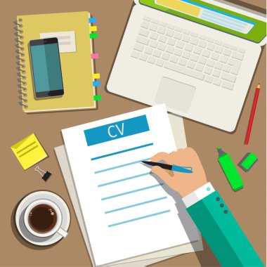 Bir iş cv özgeçmiş kavramı yazma