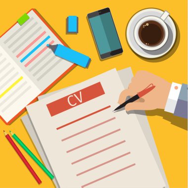 Bir iş cv özgeçmiş kavramı yazma