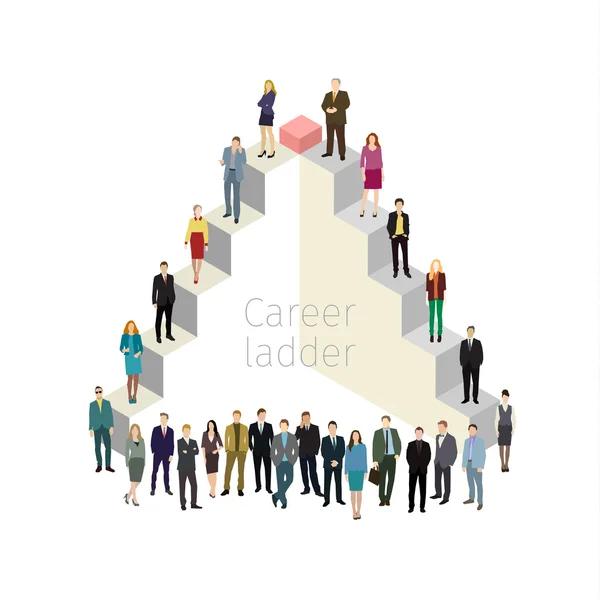 Career ladder with people — Stock Vector