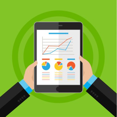 Mali grafik ile işadamı el