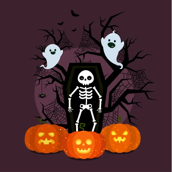 Plakat zur Halloween-Illustration. — Stockvektor