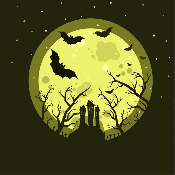 Pipistrelli e illustrazione di Halloween . — Vettoriale Stock