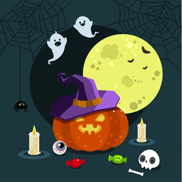 Cartel de Halloween ilustración . — Archivo Imágenes Vectoriales