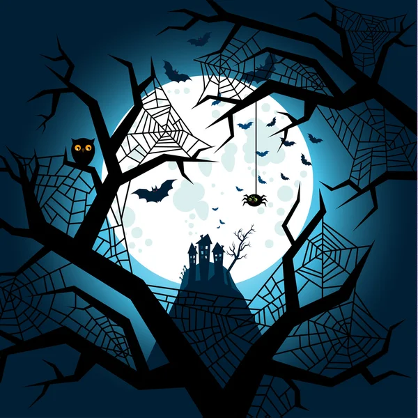 Halloween gece uçan yarasalar — Stok Vektör