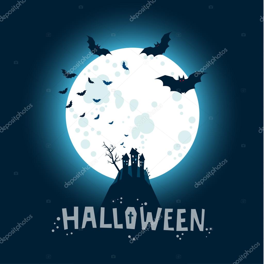 Halloween Bats flying in night