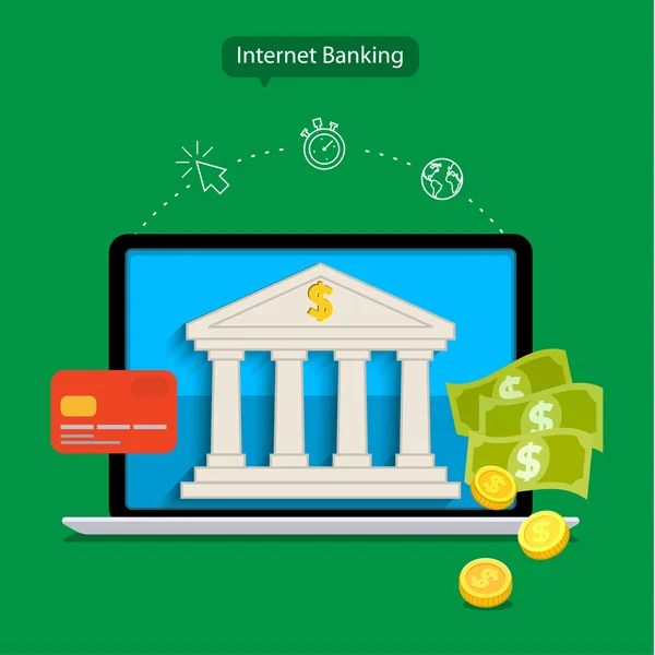 Internetové bankovnictví koncept — Stockový vektor