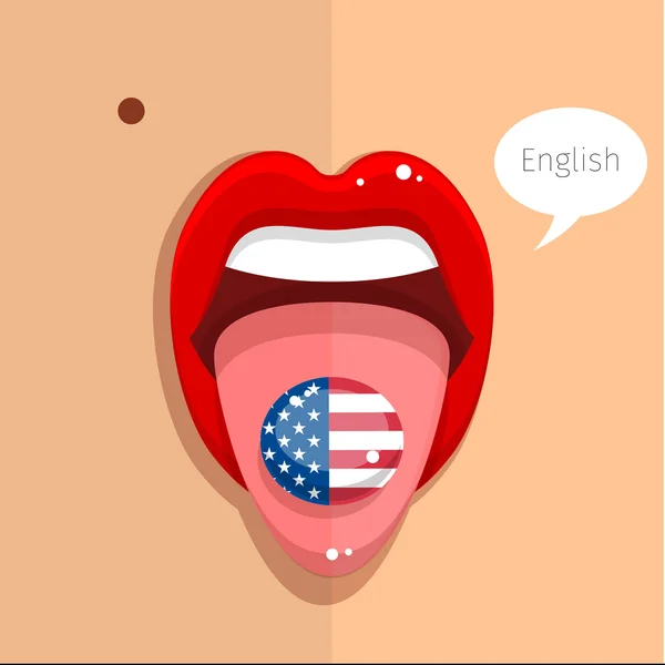 İngilizce Dili kavramı. — Stok Vektör