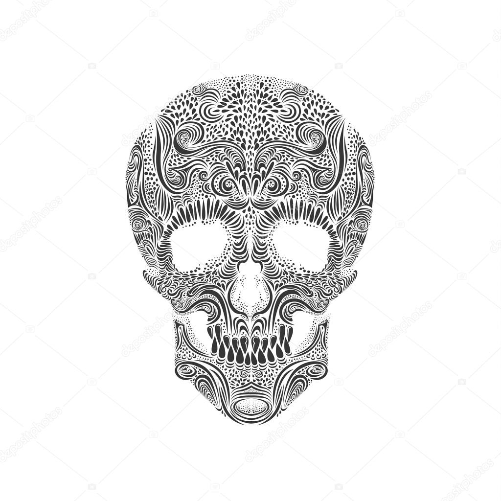 Black and White Tattoo Skull