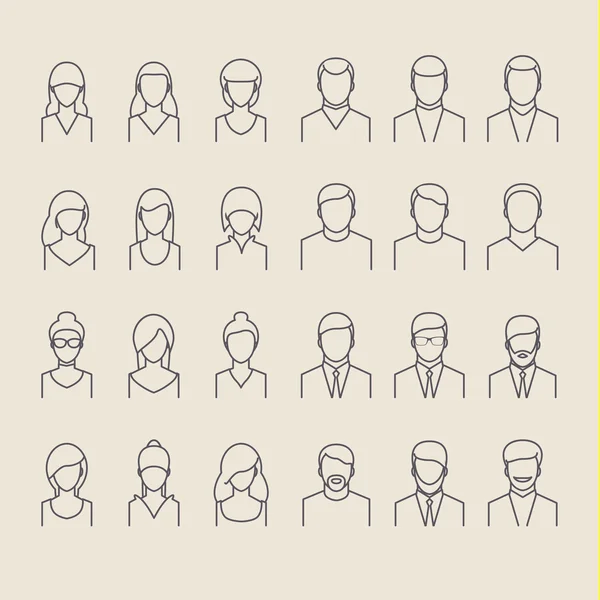 People icons line style — Stock Vector