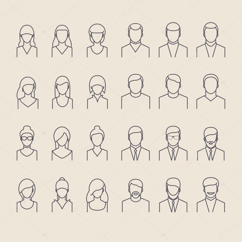 People icons line style