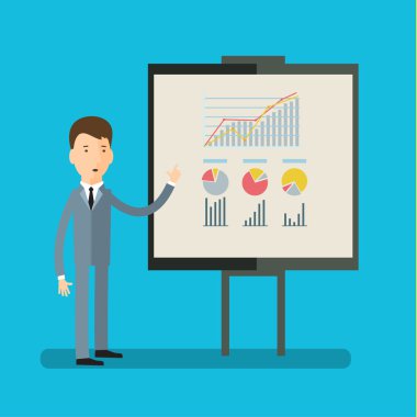 İş adamı sunum yapıyor