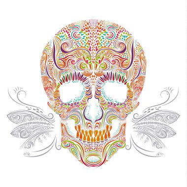 Renkli dekoratif kafatası