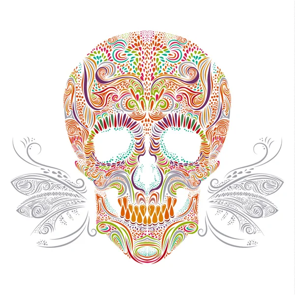 Color decorative Skull — Stock Vector