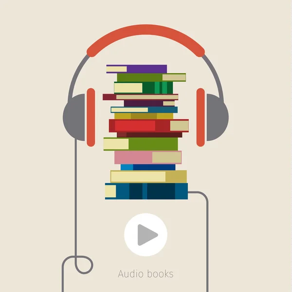 Concept de livres audio — Image vectorielle