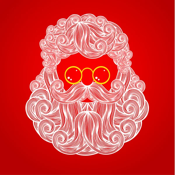 Beard and mustache of Santa Claus. — Stock Vector