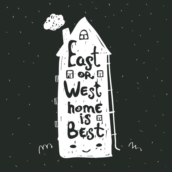 Восточный или Западный дом лучше, плакат — стоковый вектор