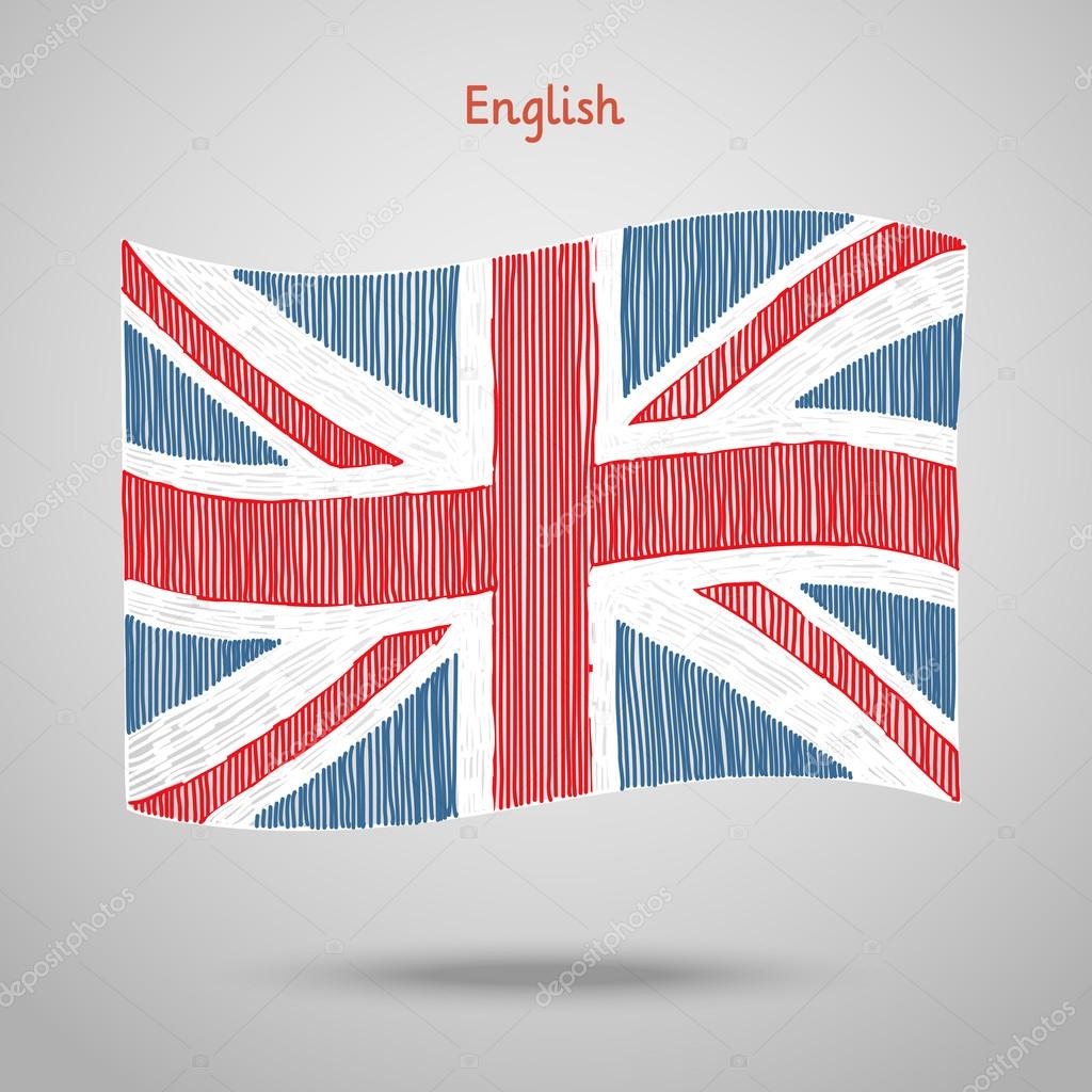 手にはイギリス国旗が描かれました ストックベクター C Vectorstory