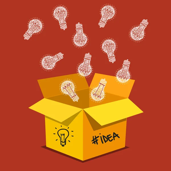 Light bulbs from idea box — Free Stock Photo