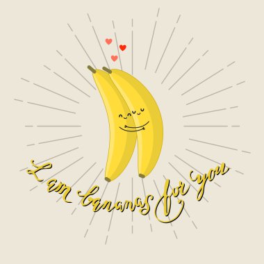 Sevgililer günü kartı muz ile