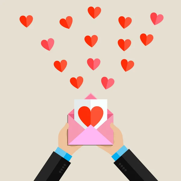 Receiving or sending love emails — Stock Vector