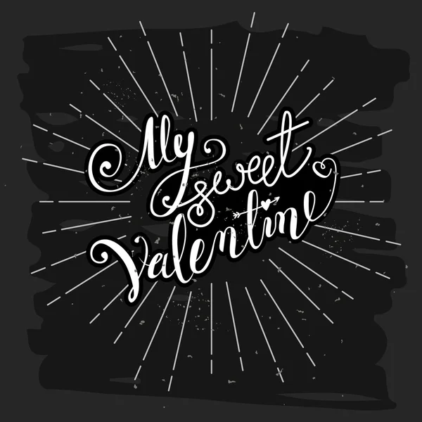 Happy Valentines day belettering kaart. — Stockvector