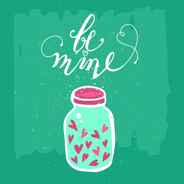 Creatieve kaart wit Be mine — Stockvector