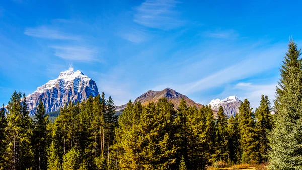 Snow capped mountain peaks in Yoho National Park — Stock Photo, Image