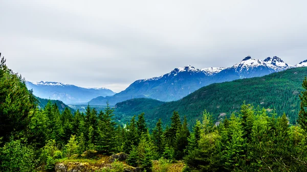 Serratus berg sett från Highway 99 nära staden av Squamish British Columbia — Stockfoto