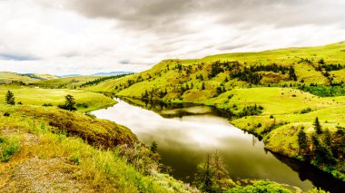 Rolling Hills ve otlaklar Merritt British Columbia yakınındaki Nicola Vadisi'nde