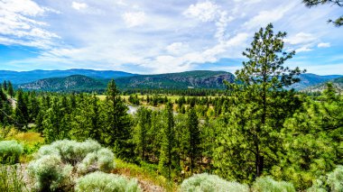 Nicola River Valley yakınındaki Merritt British Columbia Spences köprüsünde Fraser Nehri için sarma