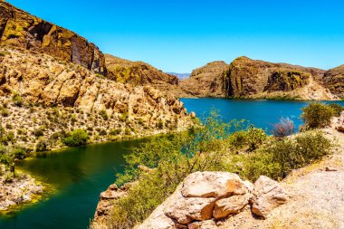 Canyon Lake ve Tonto Ulusal Ormanı çöl manzara