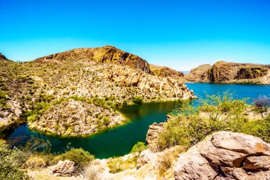 Canyon Lake ve Tonto Ulusal Ormanı çöl manzara