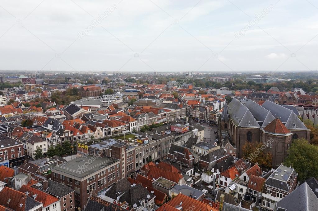 Birds Eye View of the Historic City of Zwolle in the Netherlands