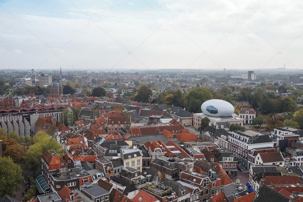 Birds Eye View of the Historic City of Zwolle in the Netherlands