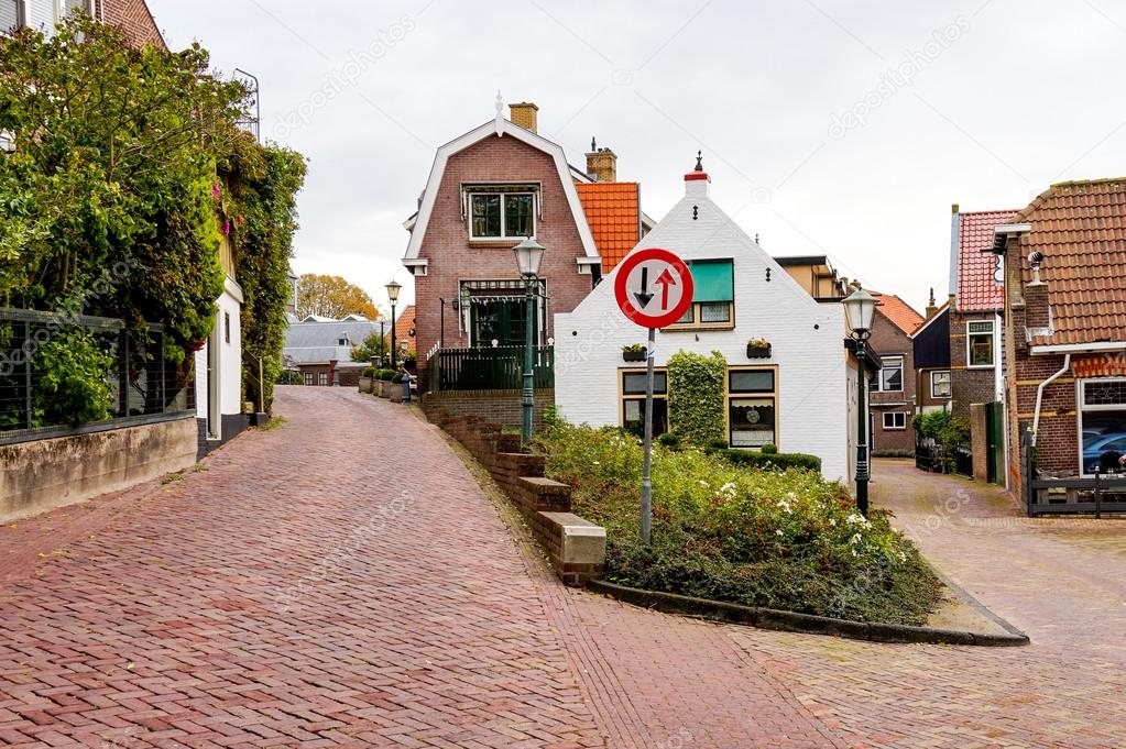 Quiet Streets in the Old Fishing Village of Urk in the Netherlands