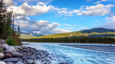 Daybreak over the Athabasca River clipart